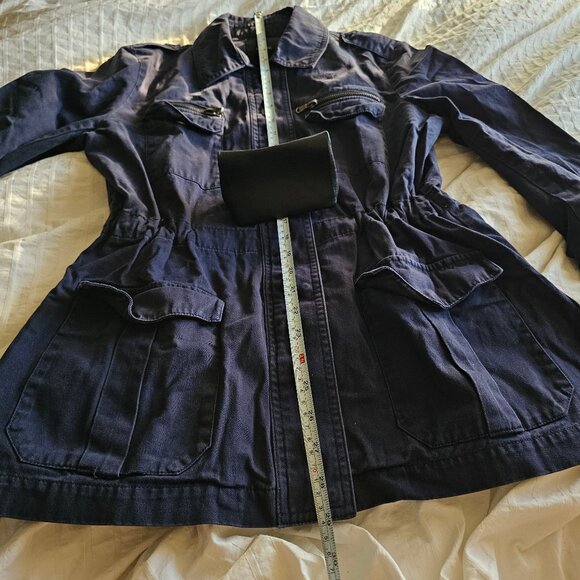 Forever21 "I'm Not Sorry" Utility Jacket - Navy - Sz L - Picture 10 of 13